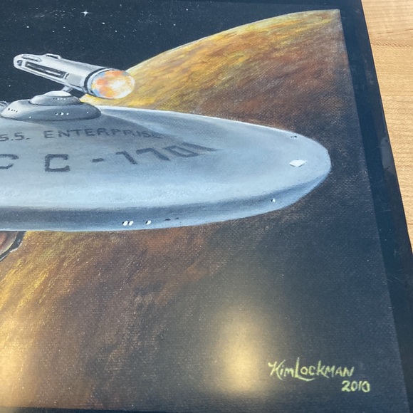 SIGNED FINE ART PRINT/POSTER OF NCC-1701 STAR TREK SHIP. - Picture 3 of 6
